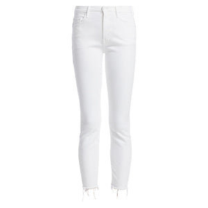 Mother 'The Looker' White High-Rise Ankle Skinny Fray Hem Denim Jean Size 24 (0)