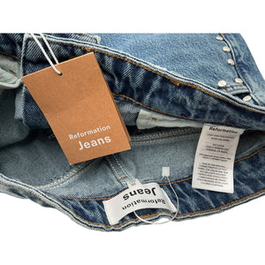 Reformation Studded Blue Cary Size 25 Jeans