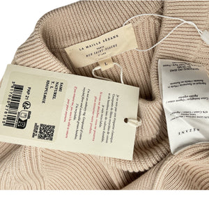 Sézane Ribbed Beige Sami Sweater Size L