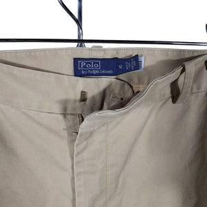 Ralph Lauren Stretch Twill Tan Wide Leg Chino Size 12 Trousers