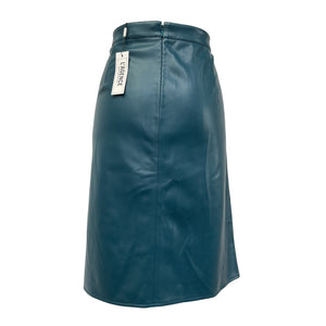 L'Agence Faux Leather Green Amira Skirt Size 18