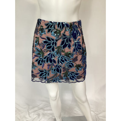 Elliatt 'Josie' Bllack Sequin Embllished  Velvet Flower Skirt Size S - NWT