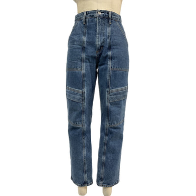 Agolde Structured Blue Cooper Cargo Denim Jeans Size 27