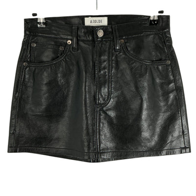 Agolde Sleek Black Liv Mini Skirt Size 24