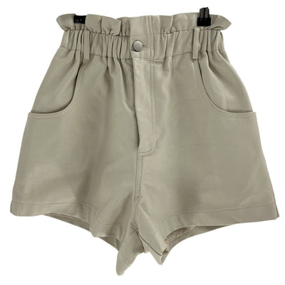 Astr The Label Faux Leather Beige Petunia Shorts Size XS