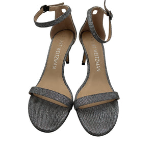 Stuart Weitzman Silver Nudist Heels Size 9