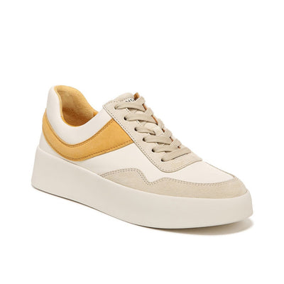 Vince Cream & Yellow Warren Court Sneaker Shoes Size 7.5