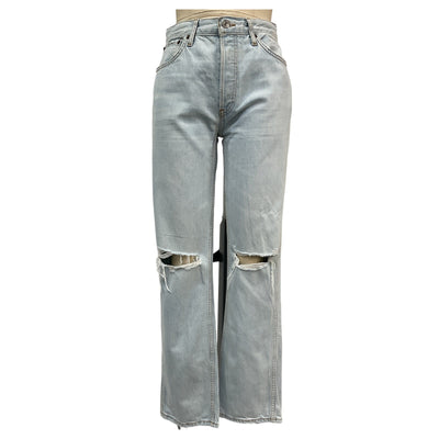 Re/Done Loose Blue High-Rise Straight Denim Jeans Size 26
