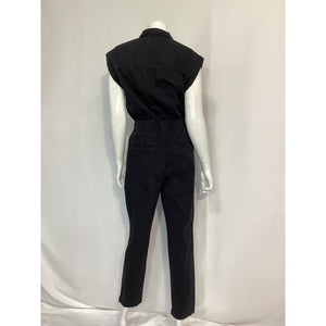 Pistola 'Rosie' Black Twill Shoulder Pad Jumpsuit Size XS