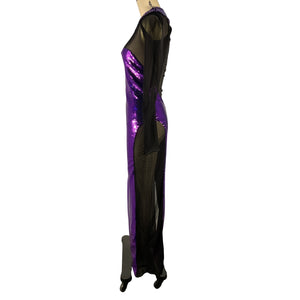 Tom Ford Dramatic Purple Cutout Sequin Gown Size US XS