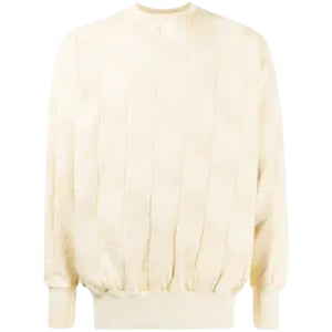 We11done Quilted Yellow Jacquard Size XS Cotton Sweatshirt