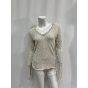 Atm Anthony Thomas 'Melillo' White Cashmere Cashmere V-Neck Sweater Size XS