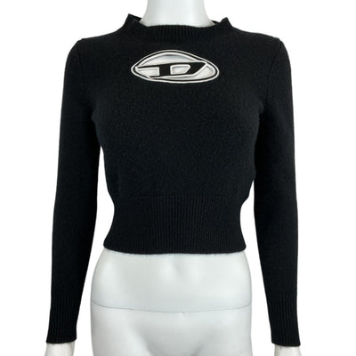 Diesel Cropped Black Areesa Sweater Size XS