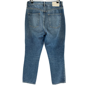 Grlfrnd High Rise Blue Karolina Straight Crop Denim Jeans Size 28