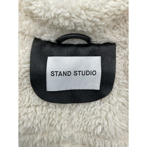 Stand Studio Faux Shearling Black And Off White Patrice Coat Size EU 34 / US 2
