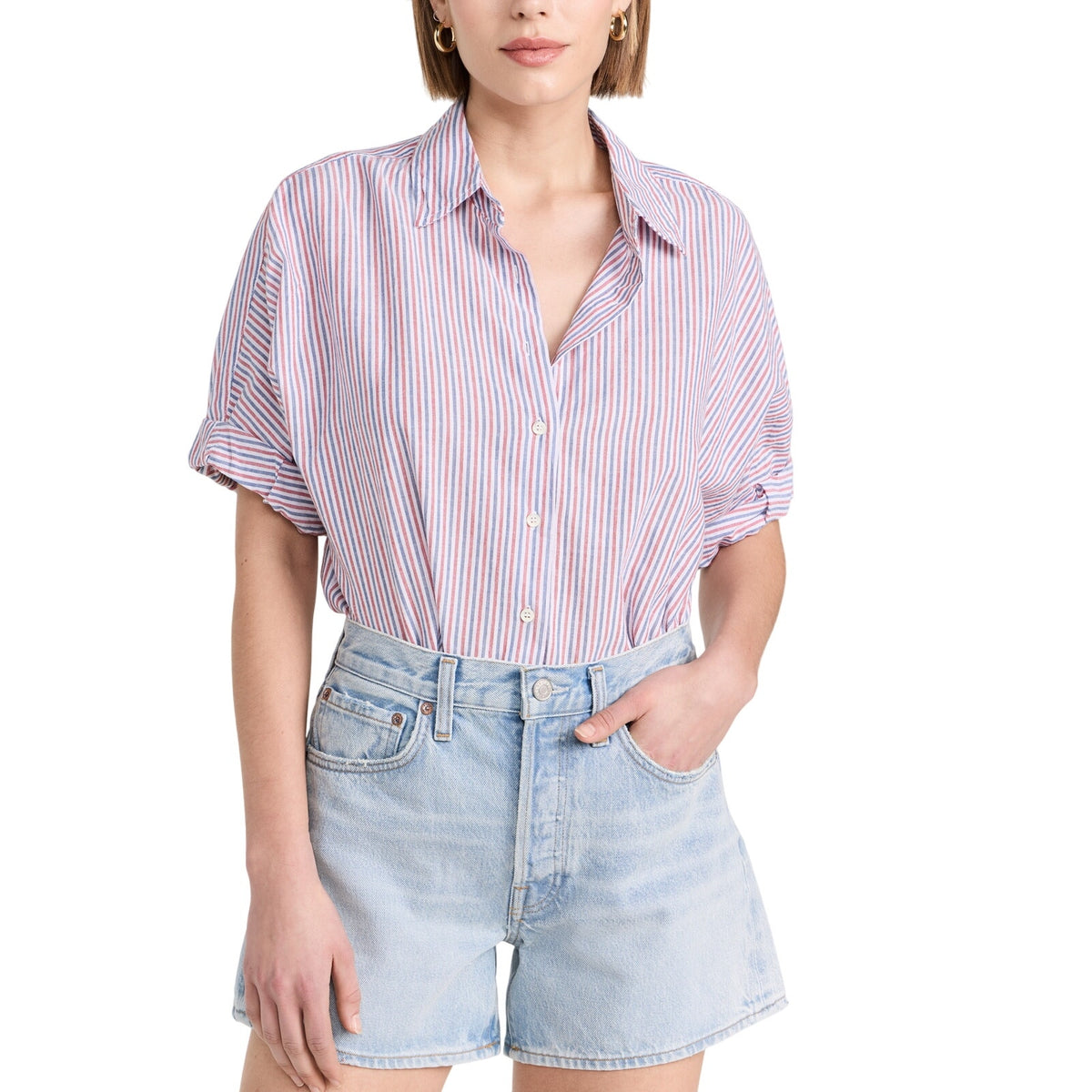 Xirena 'Teddy' Blue Cotton Shirt Size XS
