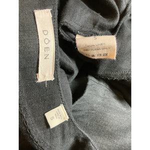 Dôen 'Aubrey' Black Linen Mini Dress Size S