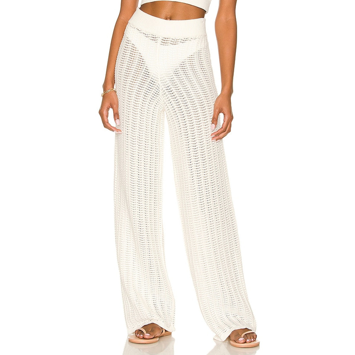 Tularosa Open Knit Cream Maeve Pants Size M
