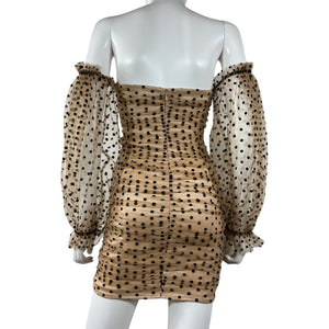 Majorelle Sheer Brown Secrets Mini Dress Size XS