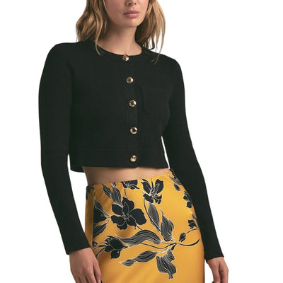 Favorite Daughter Ribbed Black Quinn Cardigan Size M