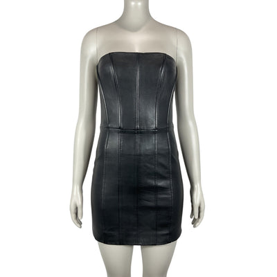 Lamarque Sleek Black Strapless Bodycon Mini Dress Size S