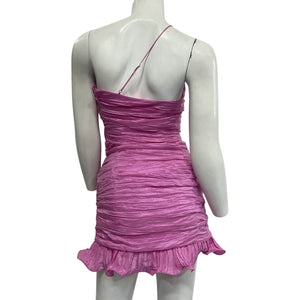 Loveshackfancy Ruched Hot Fuchsia Brenaya Mini Dress Size 0