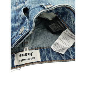 Reformation 'Cynthia' Blue Cotton High Rise Straight Denim Jean Size 25