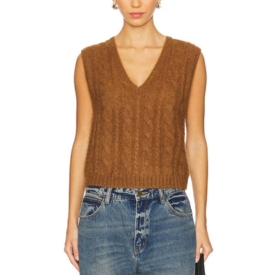 By Malene Birger Cable Knit Brown Simea Sweater Vest Size XS