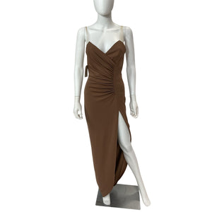 Katie May Ruched Cocoa Colette Gown Size S NWT