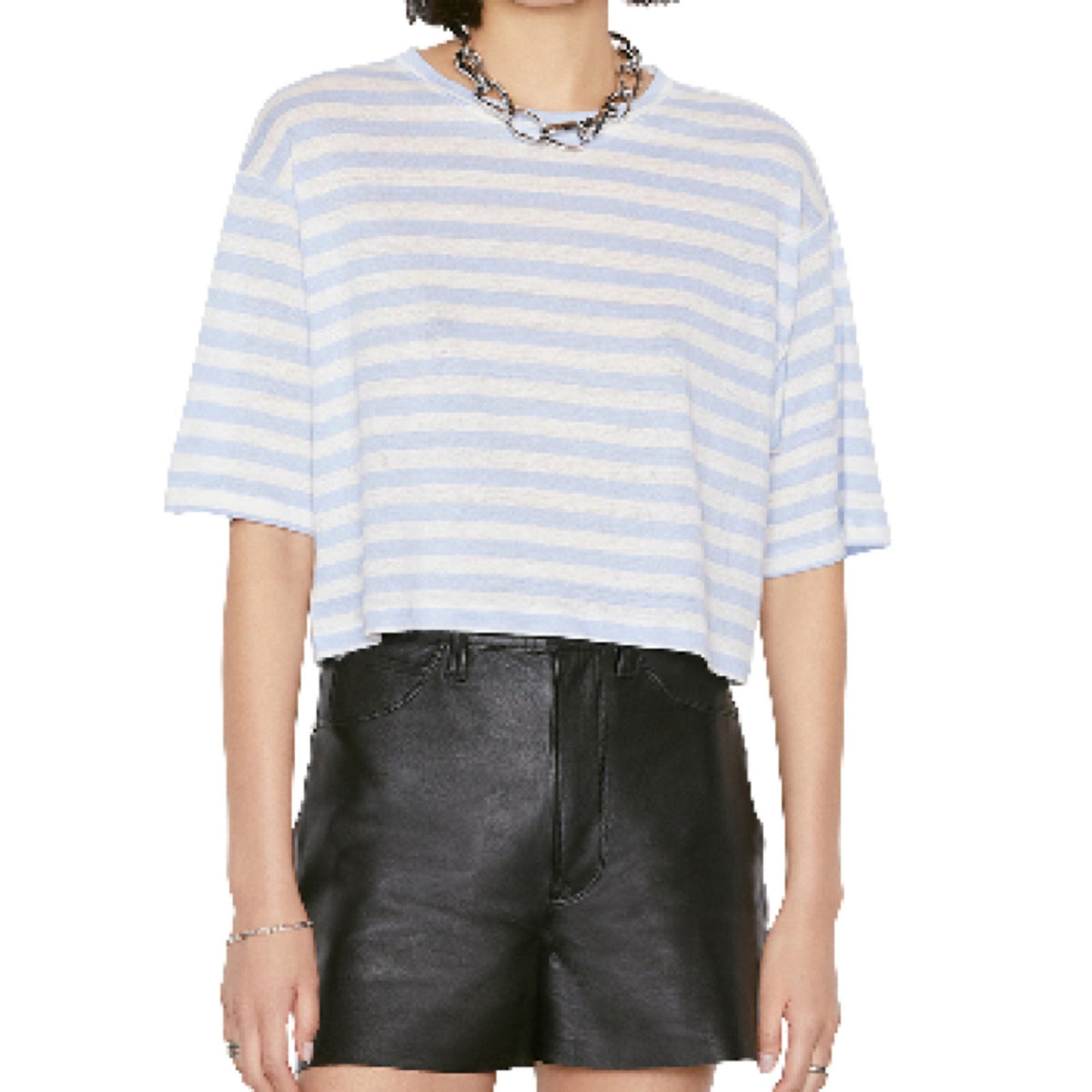 Frame Boxy Multicolor Linen Crop Top Size XS