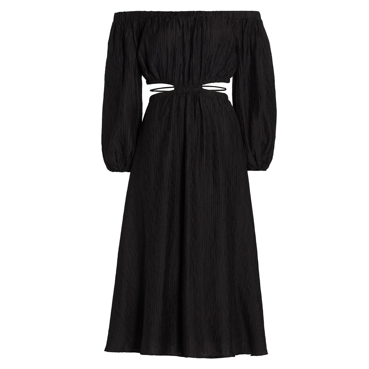 Astr The Label 'Cassian' Black Cut-Out Off Shoulder Long Sleeve Maxi Dress Size S