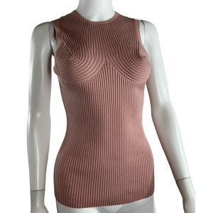 Stella Mccartney Ribbed Coral Bustier Top Size 38 EU / US 6