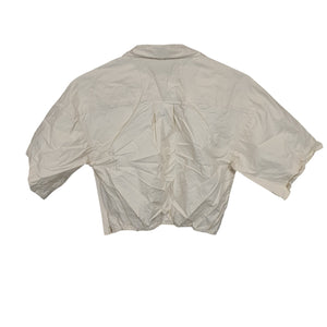 Frame Chic Flax Cropped Twist Front Size M Shirt