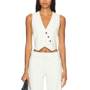 Ba&sh Striped Ivory Erita Vest Size 1
