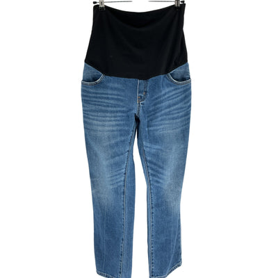 Hatch Classic Blue Over-The-Bump Straight Maternity Denim Jeans Size 27