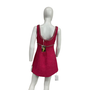 Self-Portrait 'Boucl�' Pink Polyester Mini Dress Size 6 - NWT