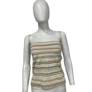 M Missoni Striped Multicolor Strapless Top Size 8