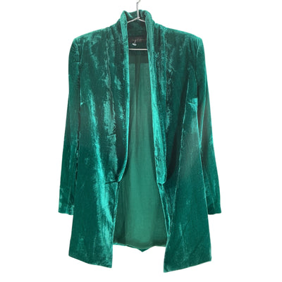 House Of Harlow 1960 Velvet Emerald Chloé Boyfriend Blazer Size S