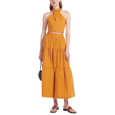 Staud Tiered Yellow Sea Skirt Size 0