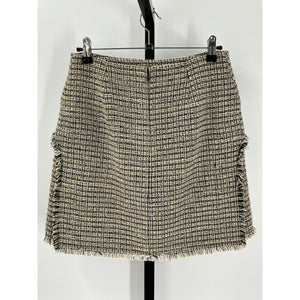 Proenza Schouler Fringed Multicolor Tweed Skirt Size 2
