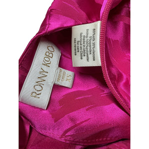 Ronny Kobo Silk Blend Fuchsia Eugina Top Size XS