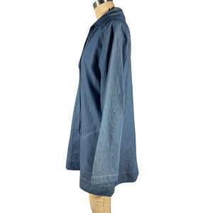 Matthew Bruch Washed Blue Spread Collar Popover Dress Size 2