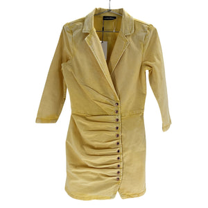 Retrofête Ruched Yellow Willa Dress Size M