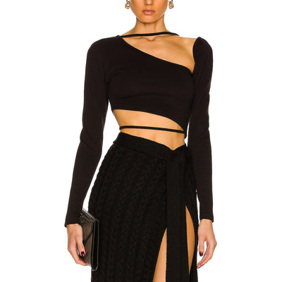 Atoir Asymmetric Black Promise Me Crop Top Size 6