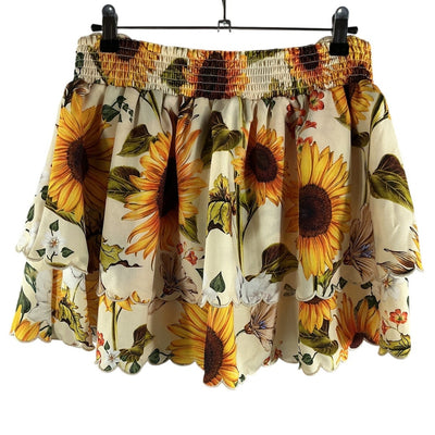 Agua Bendita Floral Sunshower Multicolor Cooper Skirt Size L