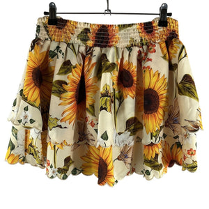 Agua Bendita Floral Sunshower Multicolor Cooper Skirt Size L