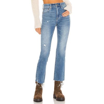 Pistola Distressed Blue Lennon High Rise Cropped Boot Denim Jeans Size 26