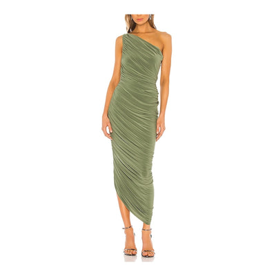 Norma Kamali 'Diana' Green Polyester Gown Size L