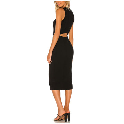 Frame Ribbed Noir Cutout Sweater Dress Size S