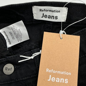 Reformation High Rise Black Liza Denim Jeans Size 24